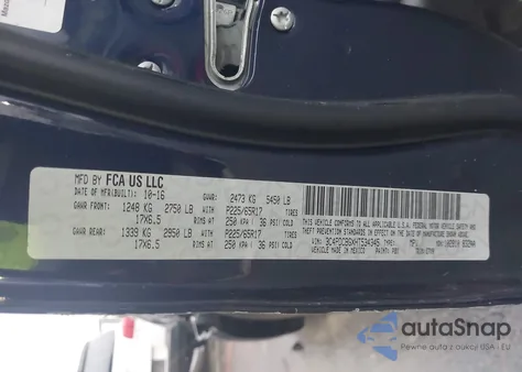 2017 Dodge Journey Sxt z USA, uszkodzony, nr VIN 3C4PDCBGXHT534345